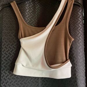 Cider Ribbed Brown Tank Top